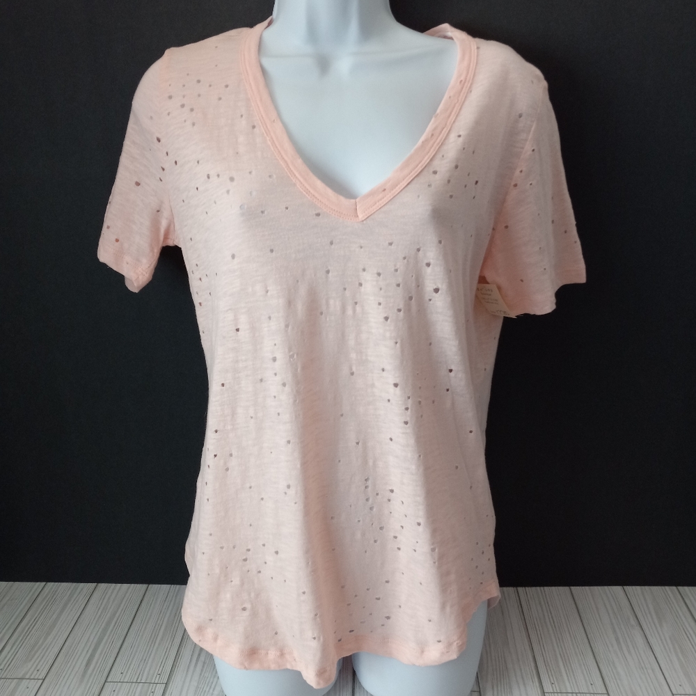 Renee C. Distressed Boho Eyelet Tee